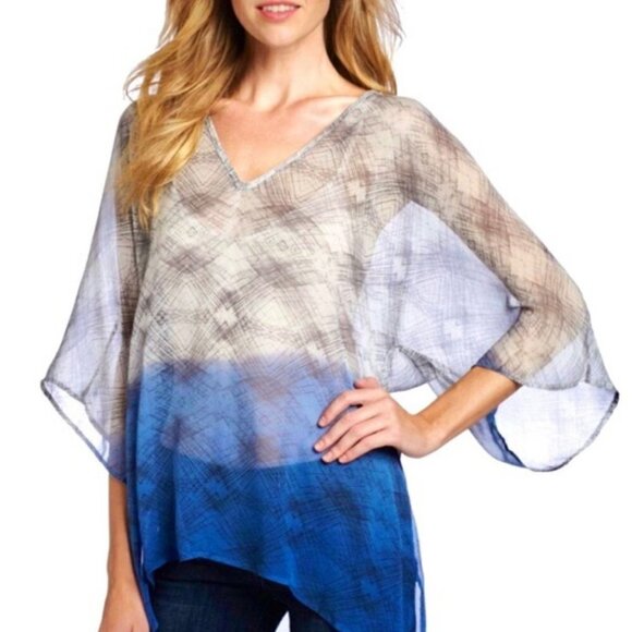 Gypsy 05 Gorgeous Silk Tie Dye Tunic Top, Swim Cover! Versatile & Sexy! … - Picture 1 of 13